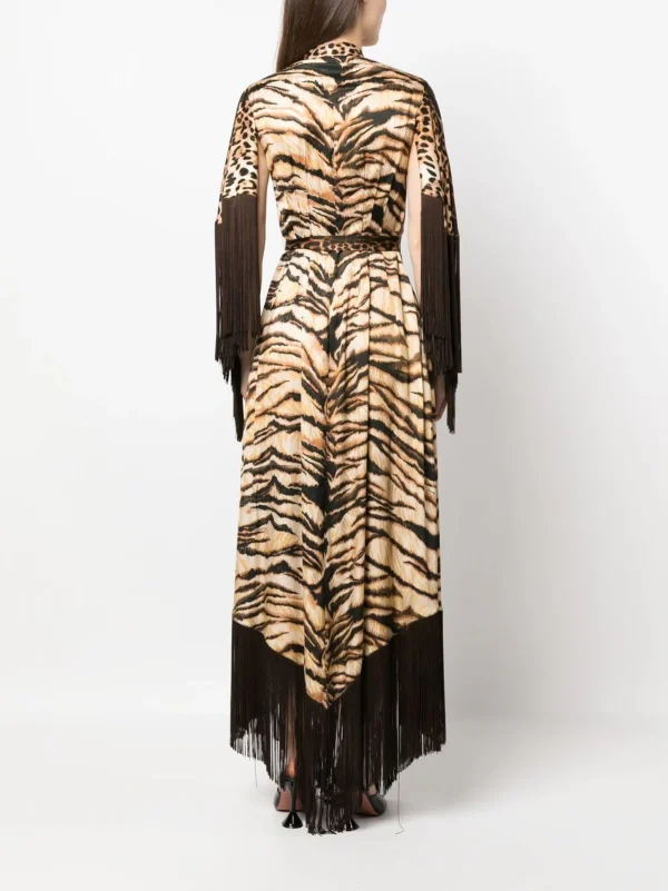 Roberto Cavalli leopard-print fringe dress - Image 2