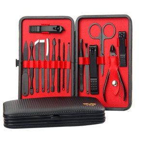 15 Piece Mens Grooming Kit – Black & Red